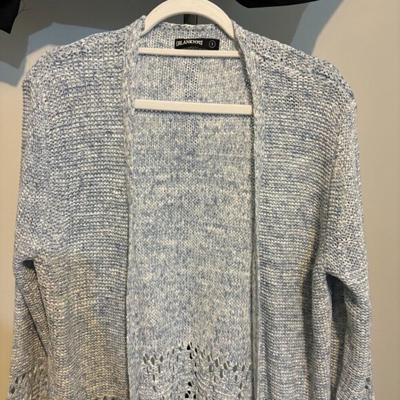 BlankNYC Blue Fringe Sweater Cardigan - Picture 6 of 12